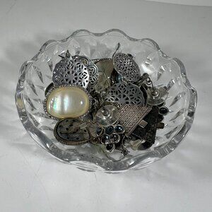 9 Vintage & Modern Earrings Lot With Intricate Designs Silver-Tone Turquoise & M